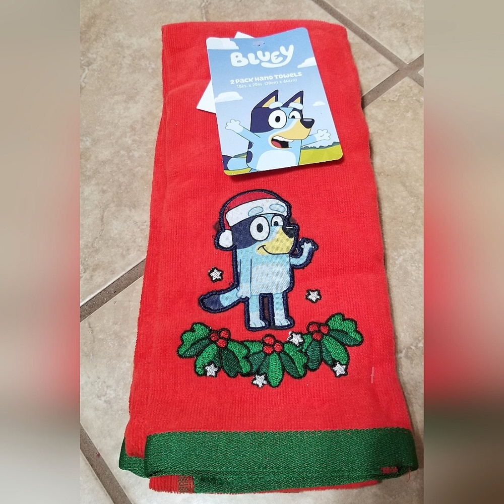 Bluey Christmas 2pk Hand Towels